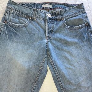 Twenty X Blue Denim Jeans Slightly Distressed Slim Fit Boot Cut 34x31